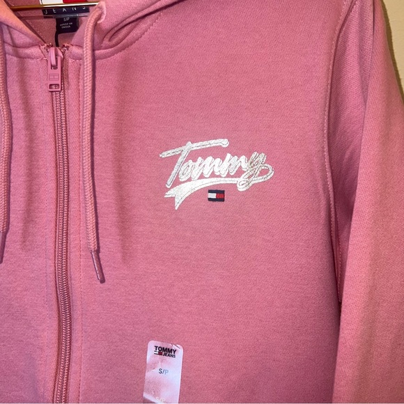 Tommy Jeans Pink Full Zip Hoodie Sweatshirt Small NWT - Picture 3 of 9
